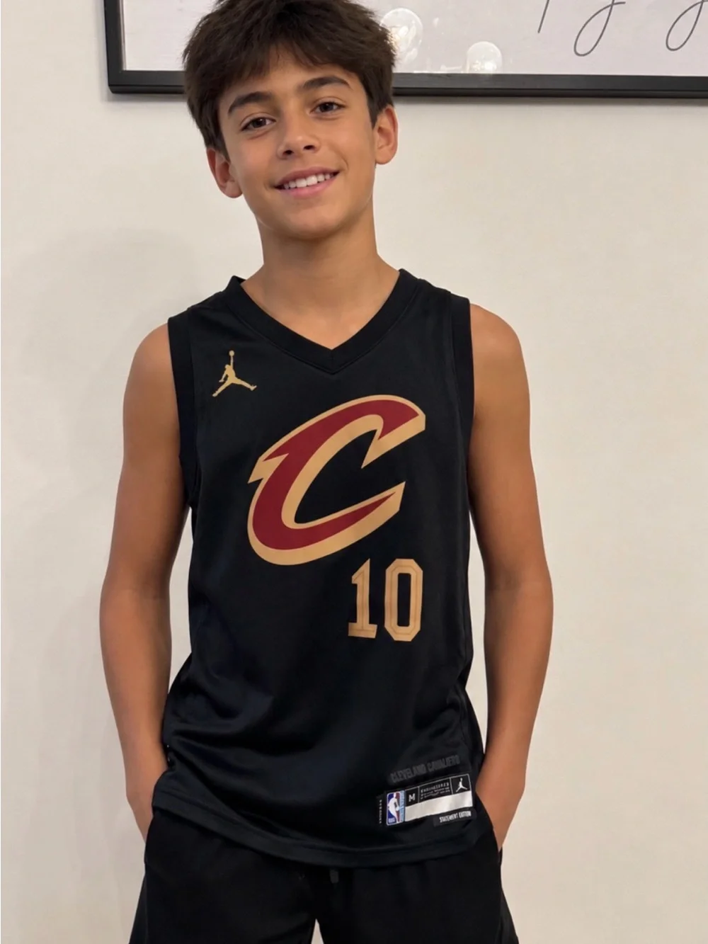 Jordan Youth Cleveland Cavaliers Darius Garland #10 Statement Jersey Black